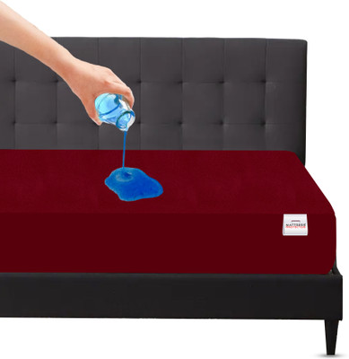 RELEIFE Fitted Single Size Breathable, Stretchable, Waterproof Mattress Cover(Maroon)