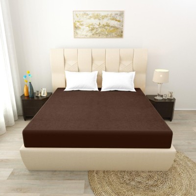 bhavika Fitted Queen Size Waterproof Mattress Cover(Brown)