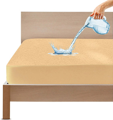 GADDA CO Single Size Fitted Terry Cotton Waterproof, Breathable, Stretchable Mattress Cover(Beige)