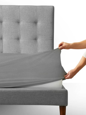 Story@home Fitted Double Size Breathable, Waterproof Mattress Cover(Grey)