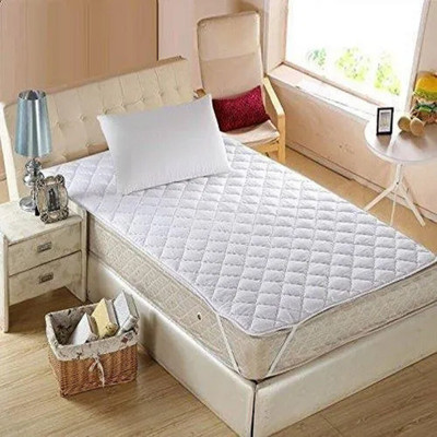 Texlux Elastic Strap Single Size Breathable, Waterproof Mattress Cover(White)