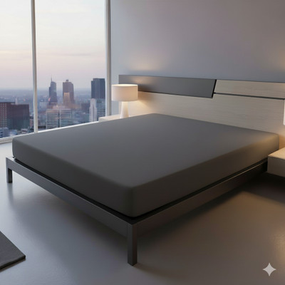 Kittenbite Queen Size Fitted Organic Cotton Breathable, Stretchable, Waterproof Mattress Cover(Grey)