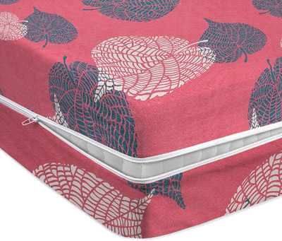 VAS COLLECTIONS Zippered Single Size Breathable Mattress Cover(Pink)