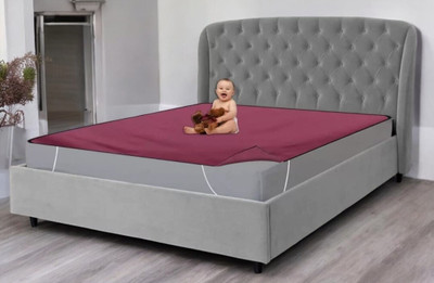 xperanto Elastic Strap Double Size Waterproof Mattress Cover(Maroon)