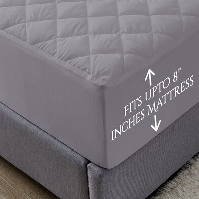 ITAJ Fitted King Size Breathable, Stretchable, Waterproof Mattress Cover(Grey)