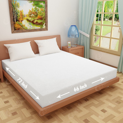 Glassiano Elastic Strap Queen Size Stretchable, Waterproof Mattress Cover(White)