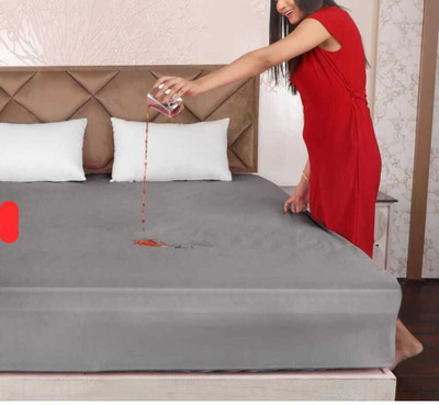 Sovereign 1 TC Polyester Double Applique Flat Bedsheet(Pack of 1, Grey)