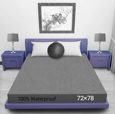 Kavya Enterprises Fitted King Size Breathable, Stretchable, Waterproof Mattress Cover(Grey)