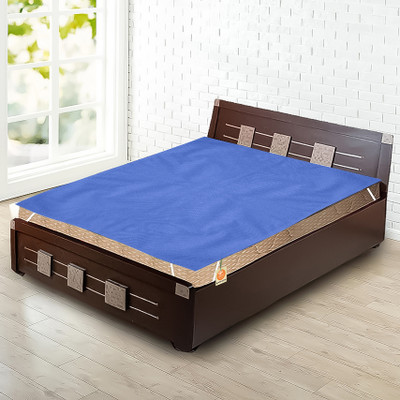 Kanushi Industries Elastic Strap Double Size Stretchable, Waterproof Mattress Cover(Blue)