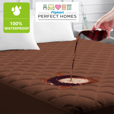 Flipkart Perfect Homes Fitted King Size Breathable, Stretchable, Waterproof Mattress Cover(Brown)
