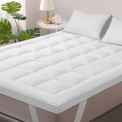 Texlux Mattress Topper Single Size Breathable, Stretchable, Waterproof Mattress Cover(White)