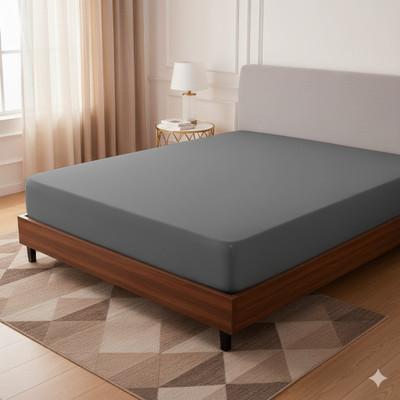 Kittenbite King Size Fitted Terry Cotton Breathable, Stretchable, Waterproof Mattress Cover(Grey)