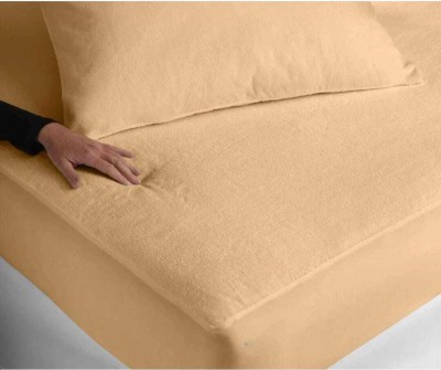 naturalenergy Fitted Single Size Waterproof Mattress Cover(Brown)