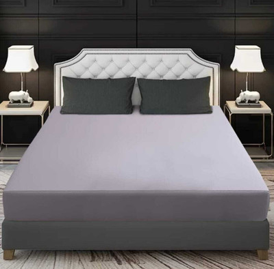 MK Life Queen Size Fitted Terry Cotton Breathable, Stretchable, Waterproof Mattress Cover(Grey)