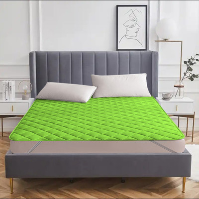 AVI Elastic Strap Single Size Breathable, Waterproof Mattress Cover(Green)