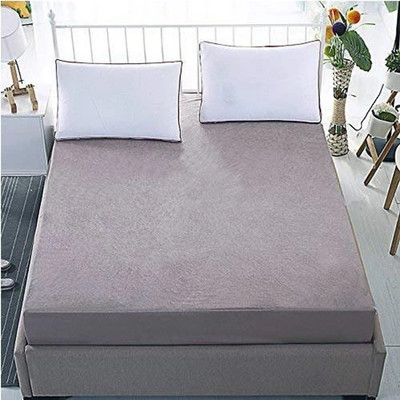 ITAJ Fitted Single Size Breathable, Stretchable, Waterproof Mattress Cover(Grey)