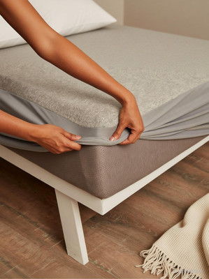 Wakefit King Size Elastic Strap Terry Cotton Waterproof, Stretchable, Breathable Mattress Cover(198 cm x 183 cm, Grey)