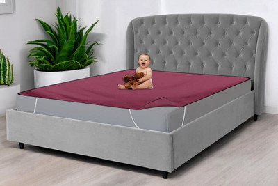 HomeStore-YEP Fitted King Size Waterproof Mattress Cover(Maroon)
