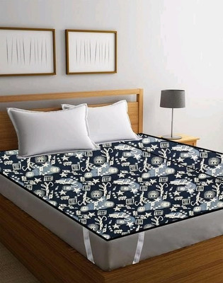 HomeStore-YEP Elastic Strap Double, Queen, King Size Waterproof Mattress Cover(Blue)