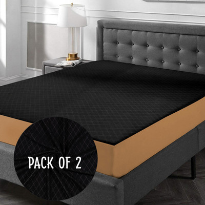 The Sleep Protectors Queen Size Elastic Strap Jacquard Waterproof Mattress Cover(Black)