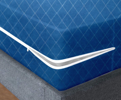 VAS COLLECTIONS Zippered Double Size Breathable Mattress Cover(Blue)