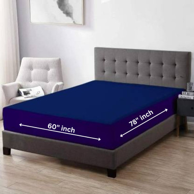 Dream Cure Fitted Queen Size Breathable, Stretchable, Waterproof Mattress Cover(Blue)