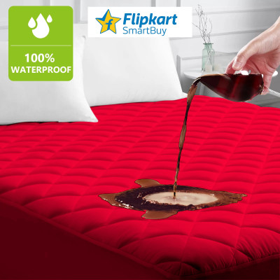 Flipkart SmartBuy Fitted Single Size Breathable, Stretchable, Waterproof Mattress Cover(Red)