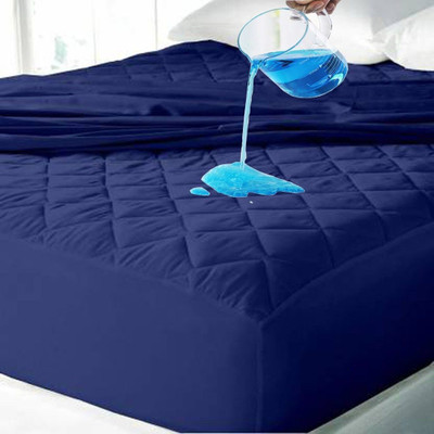 rakhi home décor King Size Fitted Micro Breathable, Stretchable, Waterproof Mattress Cover(Blue)