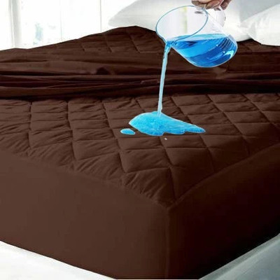 ITAJ Fitted Single Size Breathable, Stretchable, Waterproof Mattress Cover(Brown)