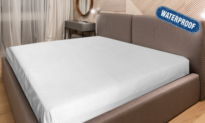 GRINAF Zippered Single Size Breathable, Stretchable, Waterproof Mattress Cover(White)