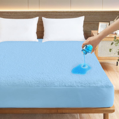 Compal Fitted Double Size Waterproof, Breathable, Stretchable Mattress Cover(Clear)