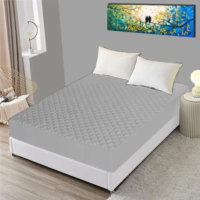 Comfowell Fitted Single Size Waterproof Mattress Cover(Grey)
