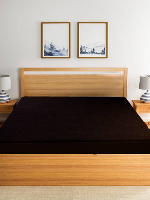 Flo Mattres King Size Fitted Terry Cotton Stretchable, Waterproof Mattress Cover(Brown)