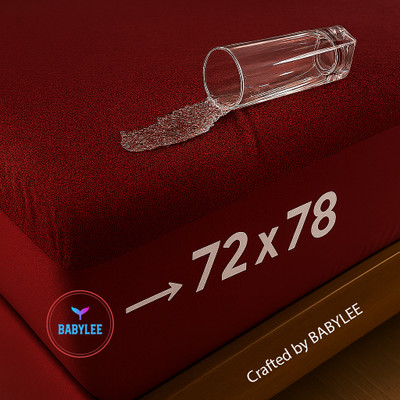 Babylee Fitted Double Size Breathable, Stretchable, Waterproof Mattress Cover(Maroon)