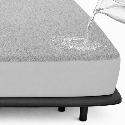 Magixy King Size Fitted Terry Cotton Breathable, Stretchable, Waterproof Mattress Cover(198.12 cm x 182.88 cm, Grey)