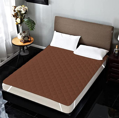 Comfowell Elastic Strap Single Size Waterproof Mattress Cover(Brown)