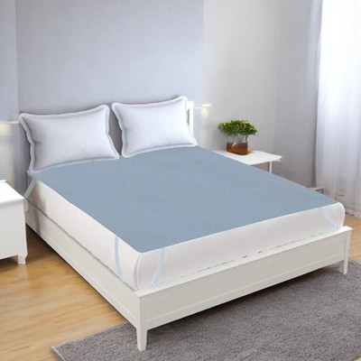 xperanto Elastic Strap Double Size Waterproof Mattress Cover(Blue)