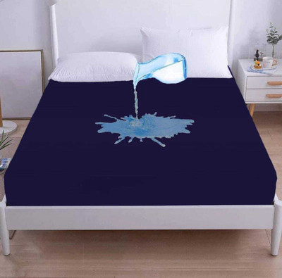 LAVESH EXPORTS Fitted King Size Breathable, Stretchable, Waterproof Mattress Cover(Blue)