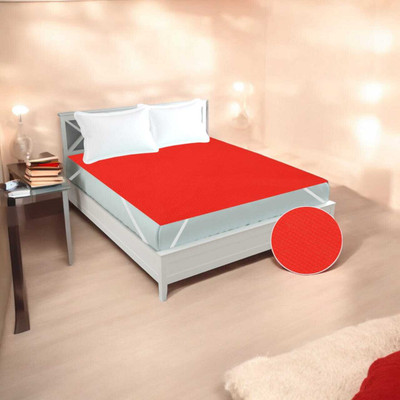 Pinkleaf Elastic Strap King Size Breathable, Stretchable, Waterproof Mattress Cover(Red)
