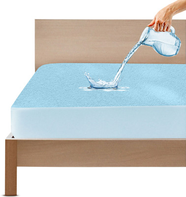GADDA CO Fitted Single Size Waterproof, Stretchable, Breathable Mattress Cover(Blue)