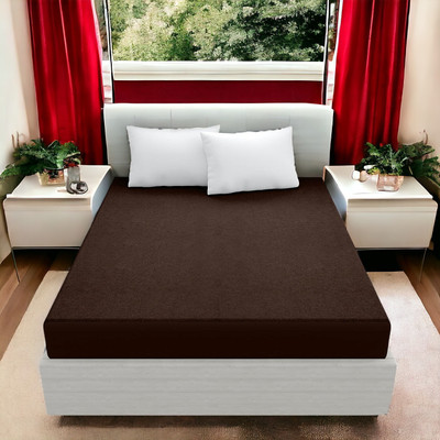 Luxurious Life Elastic Strap Single Size Mattress Cover(Brown)