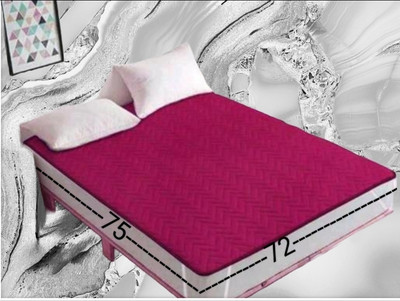 Khatu Shyam textiles Elastic Strap King Size Waterproof Mattress Cover(Maroon)