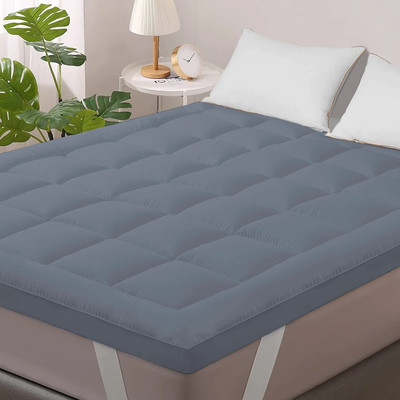 Texlux Mattress Topper Single Size Breathable, Stretchable, Waterproof Mattress Cover(Blue)
