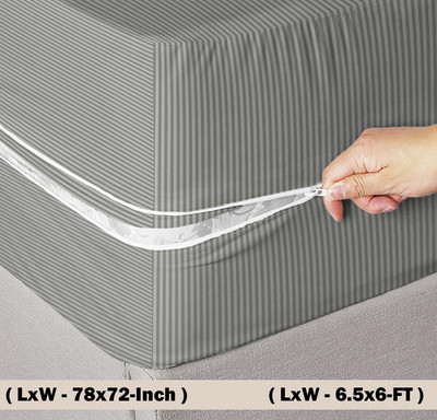 Flipkart SmartBuy Zippered Double Size Breathable Mattress Cover(Grey)