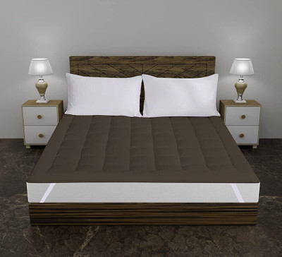 Texlux Mattress Topper Single Size Breathable, Stretchable, Waterproof Mattress Cover(Brown)