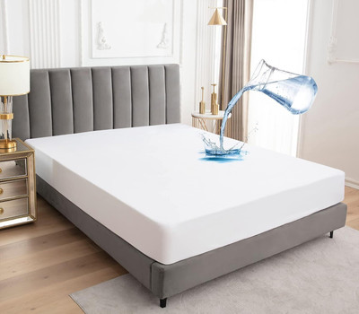 Linenovation Fitted Single Size Waterproof Mattress Cover(White)