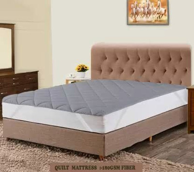 shri vyas linen Elastic Strap Double Size Breathable, Stretchable, Waterproof Mattress Cover(Grey)