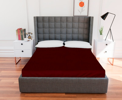 Flipkart SmartBuy Fitted Double Size Breathable, Stretchable, Waterproof Mattress Cover(Maroon)