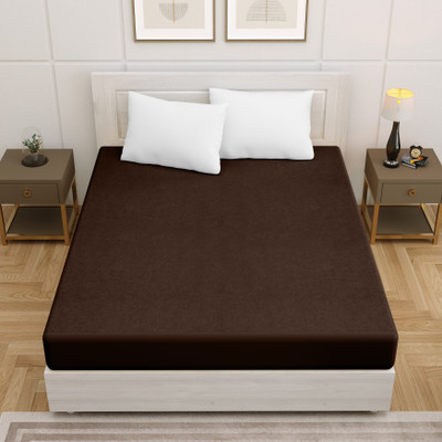 AMIGOS Fitted King Size Breathable, Stretchable, Waterproof Mattress Cover(Brown)