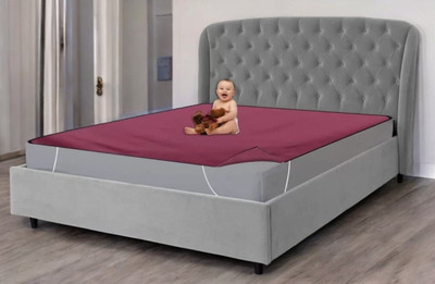 xperanto Elastic Strap Double Size Waterproof Mattress Cover(Maroon)